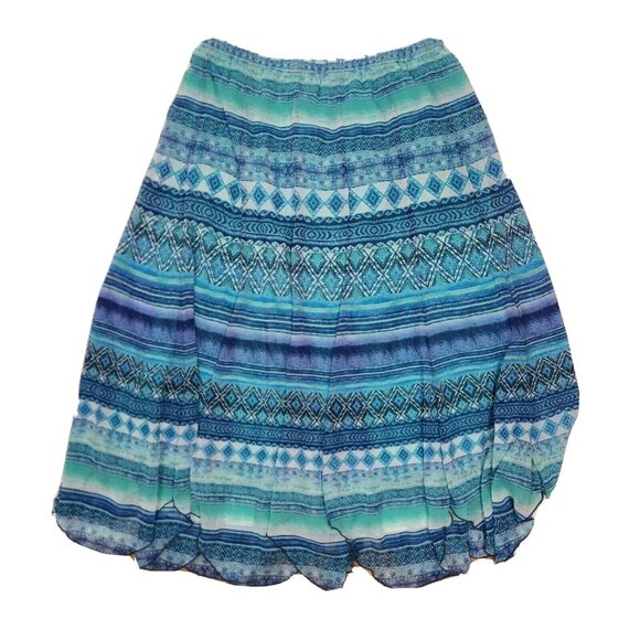 89th & Madison Skirt Womens Size M Medium Blue Green Mixed Pattern Chiffon Lined - Picture 5 of 5